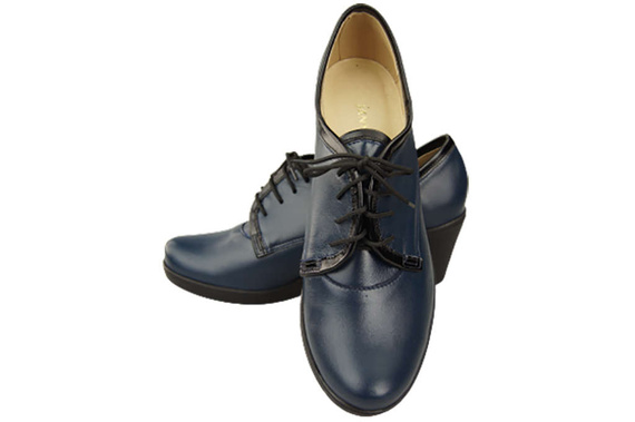 Obuv Dámské vysoké podpatky z přírodní kůže Námořnická modř 181 ElitaBut