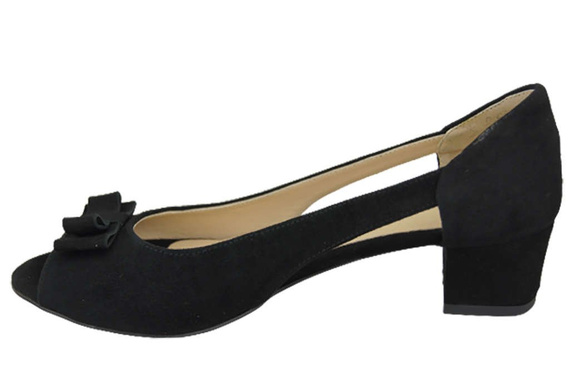 Dámská obuv Černé semišové sandály z přírodní kůže 145 Z ElitaBut