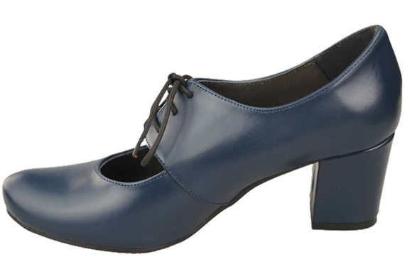 Obuv Dámské polobotky z přírodní kůže Námořnická modrá 161 ElitaBut