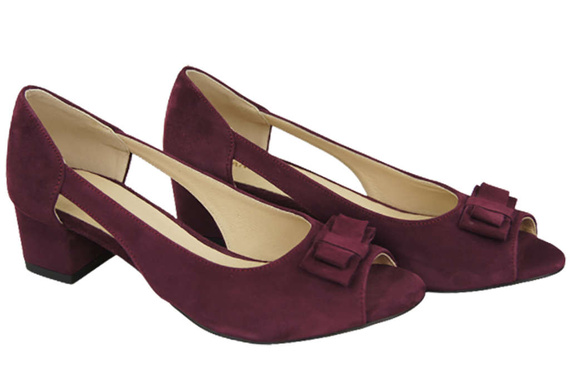 Dámské sandály Maroon Natural Suede Leather 145 Z ElitaBut