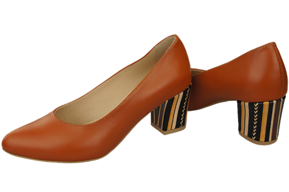 Dámská obuv Červené lodičky z přírodní kůže s ozdobným podpatkem 158 ElitaBut