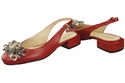 Dámská obuv Červené sandály s krystaly Přírodní kůže 215 ElitaBut