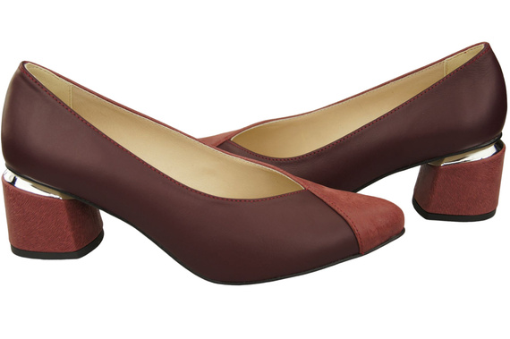 Výjimečné dámské boty Maroon Natural Leather Feel the Luxury on Your Feet 191 ElitaBut