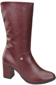 Obuv Dámské boty Maroon to Half lýtko přírodní kůže 189 ElitaBut