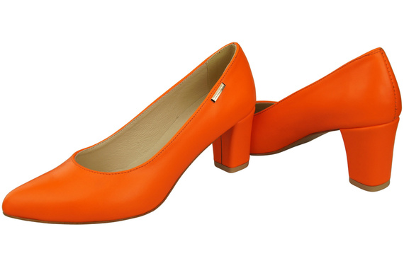 Klasické hladké dámské boty Pumpkinkin Orange in Natural Leather 213 ElitaBut