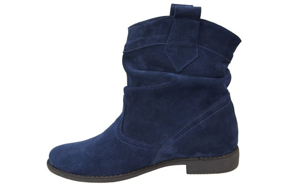 Obuv Dámské kozačky Saszki Pomegranate Zima přírodní kůže velur 117 Z ElitaBut