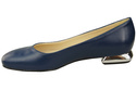 Plochá dámská obuv Navy Blue Decorative Heel Natural leather 209 ElitaBut