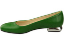 Ploché dámské boty Zelené boty s ozdobným podpatkem Přírodní kůže 209 ElitaBut