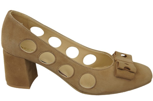 Dámská obuv Olive Leather Natural Suede pumps 182 ElitaBut