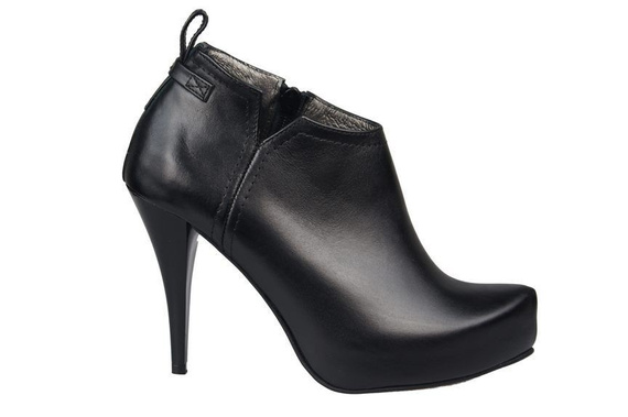 Jaro/podzim Dámská obuv Kozačky z přírodní kůže Black 794 ElitaBut