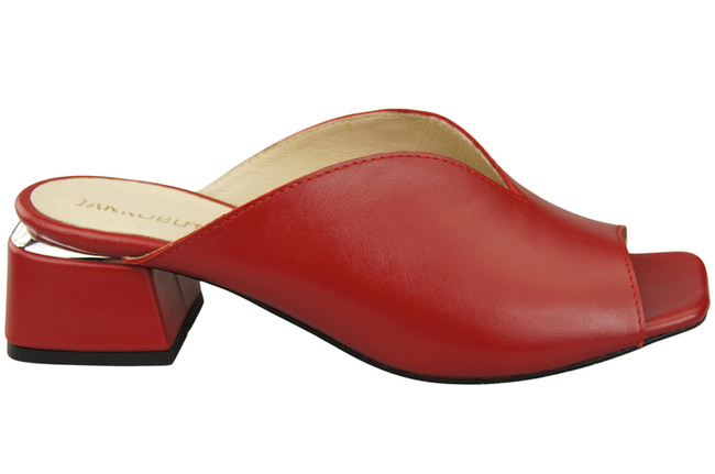 Dámská obuv Červené žabky na podpatku Přírodní kůže 210 ElitaBut