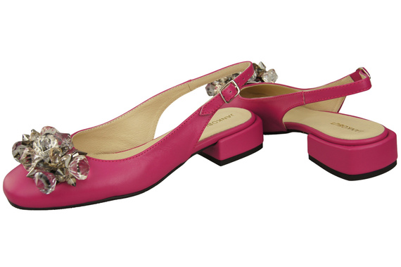 Dámská obuv Fialové sandály s krystaly Přírodní kůže 215 ElitaBut