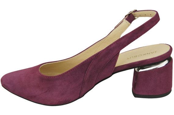 Dámské sandály z přírodní semišové kůže Maroon Elegance and Comfort 196 From ElitaBut