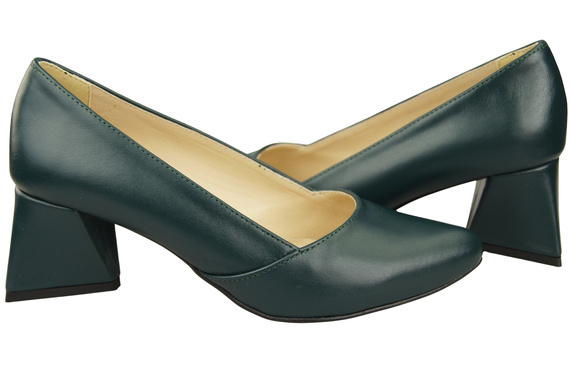 Dámské Lodičky Malachit Pravá Kůže Špičatá Špička Podpatek ElitaBut 221