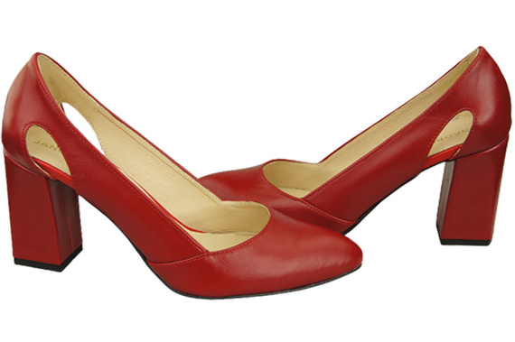 Dámská obuv Dámské lodičky Červená přírodní kůže 184 ElitaBut