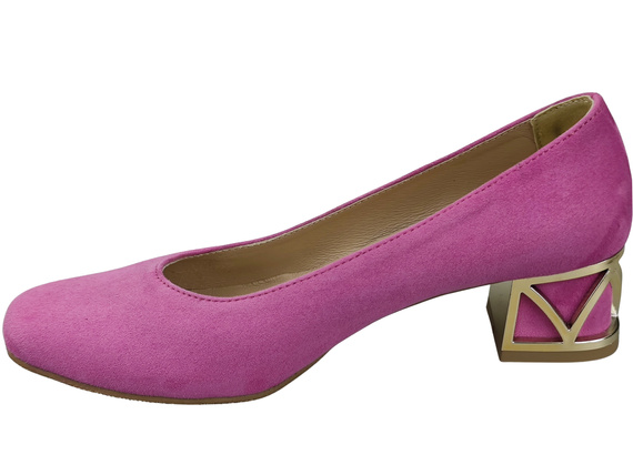 Pohodlné dámské boty Fuchsie lodičky s ozdobným podpatkem Přírodní semišová kůže 219 Od ElitaBut