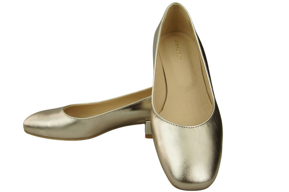 Pohodlná dámská obuv Gold Flats Natural Leather 204 ElitaBut