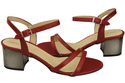 Dámská obuv Červená přírodní kůže 197 Smyslně odhalující nohy Sandály ElitaBut