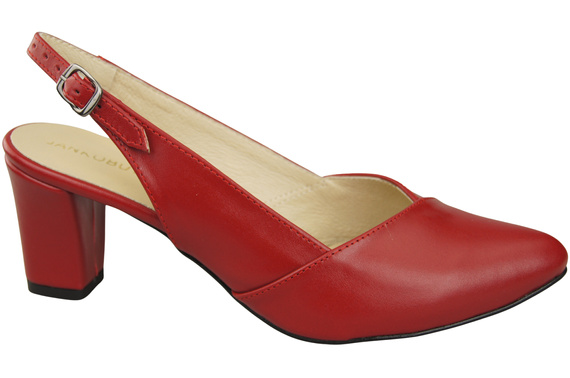 Dámská obuv Červené sandály na podpatku Přírodní kůže 217 ElitaBut