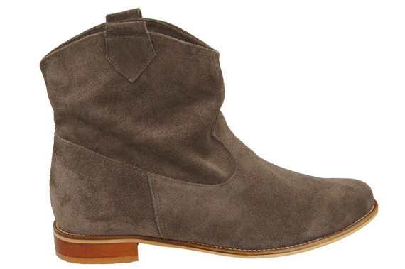 Obuv Dámské kozačky hnědé Jaro / Podzim přírodní kůže velur 132 L ElitaBut