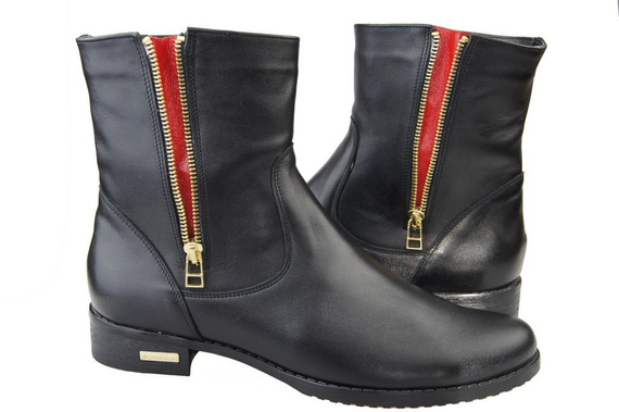 Dámská obuv Přírodní kožené boty Black 811 ElitaBut