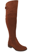 Obuv Dámské boty Kaštanové mušketýrky Vysoké nad kolena z přírodní kůže Velur 154 ElitaBut