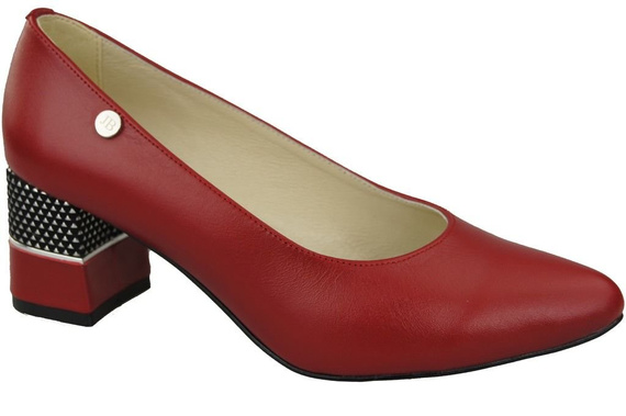 Dámská obuv Červené lodičky z přírodní kůže 142 ElitaBut