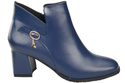 Dámské kotníkové boty ElitaBut 226 Námořnická modř z pravé kůže, zateplené, hranatá špička, široký podpatek (blok)