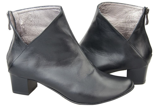 Dámská obuv Přírodní kožené boty Black 987 ElitaBut