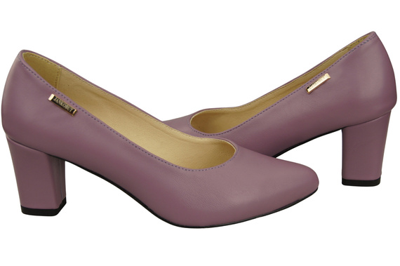 Klasické hladké boty Dámské lodičky Lila z přírodní kůže 213 ElitaBut