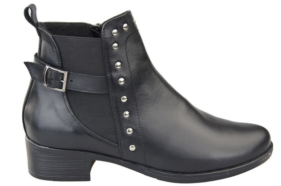 Obuv Dámské boty z přírodní kůže Černá 136 ElitaBut