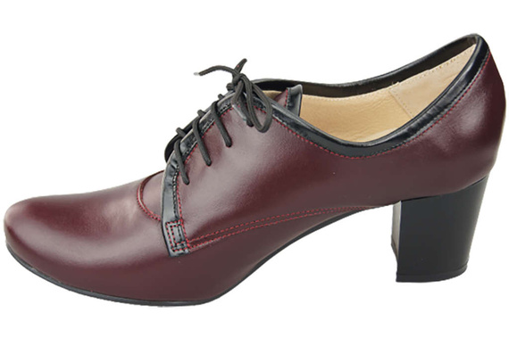 Dámská obuv Šněrovací boty z přírodní kůže Maroon 758 ElitaBut