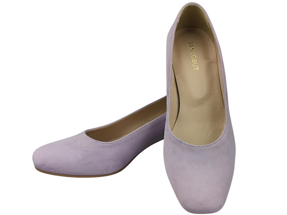 Pohodlné dámské boty Bright Lila lodičky s ozdobným podpatkem Přírodní semišová kůže 219 Od ElitaBut