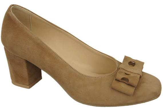 Dámská obuv Olive Leather Natural Suede pumps 163 ElitaBut