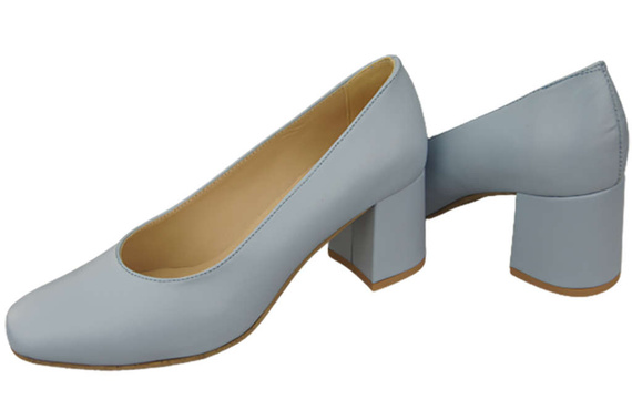 Dámská obuv Přírodní kožené lodičky 171 Light blue ElitaBut