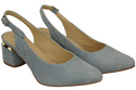 Dámské sandály z přírodní semišové kůže Light Blue Elegance and Comfort 196 From ElitaBut
