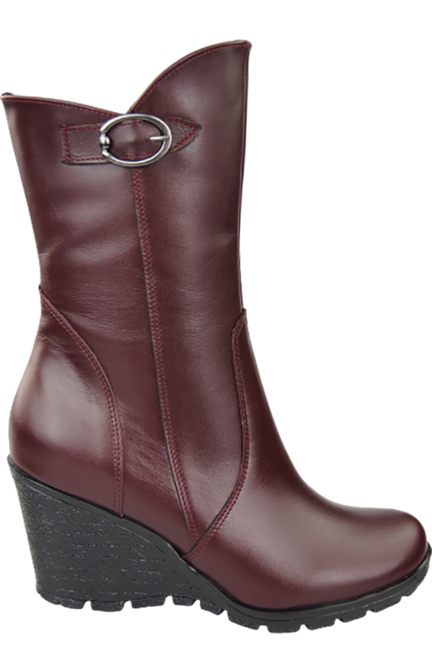 Obuv Dámské boty na platformách z přírodní kůže Maroon 750 ElitaBut