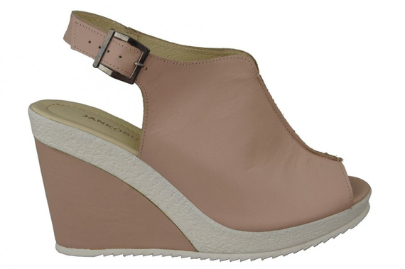 Obuv Dámské sandály Koturna přírodní kůže Powder pink 992 ElitaBut