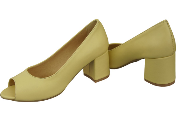 Dámská obuv PEEP TOE Banana Lodičky z přírodní kůže s potaženým podpatkem 192 ElitaBut