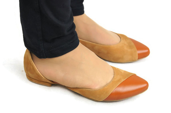 Dámské baleríny Červená semišová přírodní kůže 146 ElitaBut