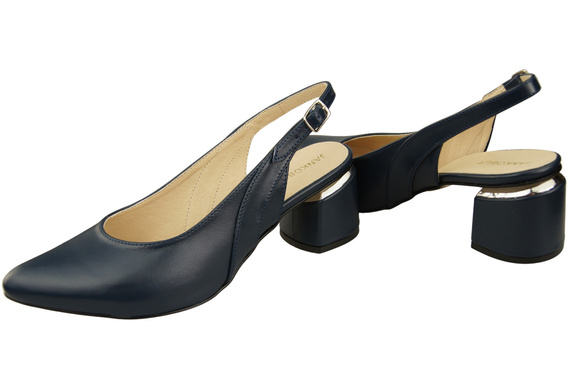 Dámská obuv Navy Blue Sandals Natural Leather 196 ElitaBut