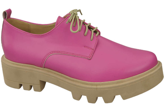 Obuv Dámské šněrovací boty Fuchsia Leather Natural 180 ElitaBut