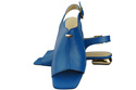 Pohodlná dámská obuv Sandály modré Plochý zlatý podpatek Přírodní kůže 207 ElitaBut
