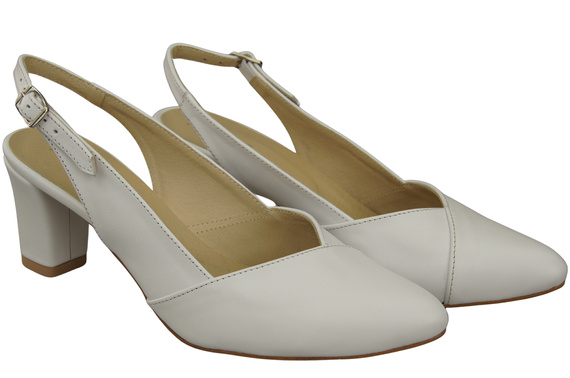 Dámská obuv White Stiletto Sandals Natural Leather 217 ElitaBut