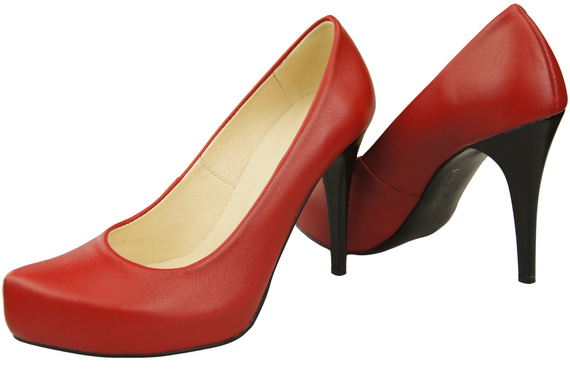 Dámská obuv Červené lodičky Stiletto z přírodní kůže 205 ElitaBut