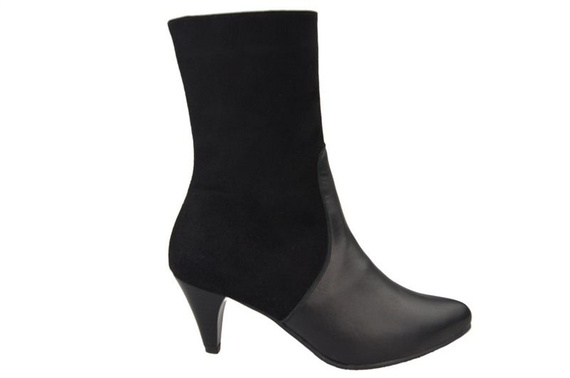 Obuv Dámské zimní boty z přírodní kůže Černá 977 Z ElitaBut