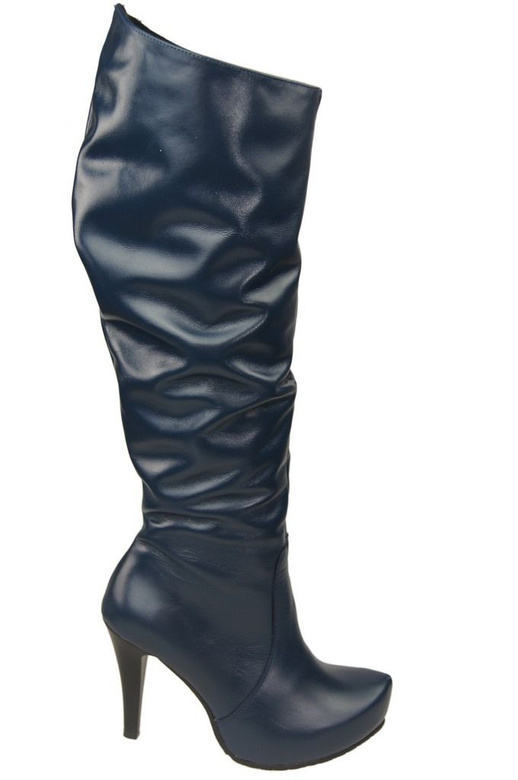 Dámské boty na platformě Přírodní kůže Námořnická modř 120 ElitaBut