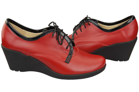 Obuv Dámské vysoké podpatky z přírodní kůže Červená 181 ElitaBut