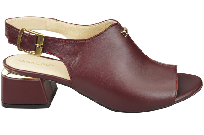Dámská obuv Sandály Maroon gold buckle Natural leather 198 ElitaBut