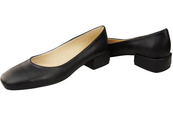 Pohodlná dámská obuv Černé byty Přírodní kůže 204 ElitaBut